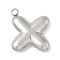 304 Stainless Steel Initial Pendants, Ion Plating(IP), Stainless Steel Color, Letter X, 16~18x6~18x3mm, Hole: 1.8mm