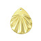 Textured 201 Stainless Steel Pendants, Golden, Teardrop, 21.5x17x1mm, Hole: 1.2mm