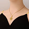 Stainless Steel Leaf Pendant Necklaces for Women, Real 18K Gold Plated, 17.72 inch(45cm)