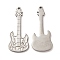Non-Tarnish 304 Stainless Steel Pendants, Guitar Charm, Stainless Steel Color, 44x18x2mm, Hole: 2mm