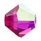 Preciosa® Crystal Beads, Czech Crystal, Bicone(451 69 302 Rondelle), 70350 200 Fuchsia AB, 5mm, Hole: 1mm