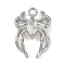 Brass Pave Clear Cubic Zirconia Pendants, Spider Charms, Platinum, 15x10.5x4.5mm, Hole: 1.5mm