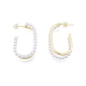 Aretes ovalados de perla de imitación de plástico ABS EJEW-P205-03G-1