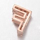 Розовое золото латунь микро проложить кубический цирконий письмо слайд прелести ZIRC-E015-02F-2