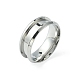 201 Stainless Steel Grooved Finger Ring Settings STAS-TAC0001-10C-P-1