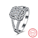 Trendy Rectangle 925 Sterling Silver Cubic Zirconia Finger Rings RJEW-BB16653-8-8