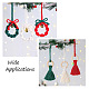 Crafans 2 set 2 set di decorazioni con ciondoli in tessuto di cotone a tema natalizio in stile HJEW-CF0001-11-6