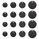 Dicosmetic 40 pz 4 dimensioni piatto rotondo vuoto stampaggio tag pendenti in metallo nero pendenti con disco da 8/10/12/15 mm pendenti con tag parola personalizzata per creazione di gioielli artigianali EJEW-DC0001-27-1