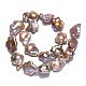 Hebras de perlas keshi nucleadas naturales barrocas PEAR-S020-A02-4