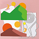 Globeland bohême montagne Matrice de découpe de découpe désert paysage soleil gaufrage pochoirs modèle en acier au carbone coupe matrice pour décoratif gaufrage papier carte bricolage scrapbooking album photo DIY-WH0309-1099-3