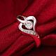 Laiton exquis anneaux coeur de zircone cubique doigt pour les femmes RJEW-BB13091-8-4