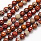 Natural Red Picture Jasper Round Beads Strands G-N0166-02-12mm-1