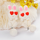 Симпатичный дизайн ручной полимерной глины милый кролик болтающийся серьги EJEW-F0070-13-4
