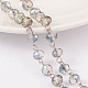 Rondelle hecho a mano electrochapa cadenas de perlas de vidrio AJEW-JB00130-2