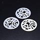 Hollow Natural Freshwater Shell Flat Round Pendants SSHEL-P004-17-2