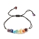 Natural & Synthetic Mixed Gemstone Chips Braided Bead Bracelet BJEW-JB08011-1