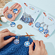 NBEADS 24 Pcs Glass Flat Round with Blue and White Porcelain Pattern Stitch Markers HJEW-PH01782-3