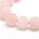 Frosted Natural Rose Quartz Round Bead Strands G-M064-12mm-09-2