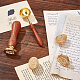 CRASPIRE Wax Seal Stamp Set 4PCS Oval Sealing Stamp Heads with 1 Piece Wood Handle DIY-CP0005-53A-5