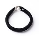 304 Stainless Steel Leather Cord Bracelets BJEW-N269-25-3