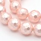 Round Shell Pearl Bead Strands BSHE-M009-8mm-01-1