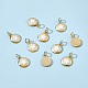 BENECREAT 10Pcs 18K Gold Plated Star Enamel Charms Flat Round Pendants with Jump Rings for DIY Necklace Bracelet Jewelry Making KK-BC0004-60-4
