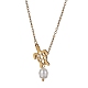 Natural Pearl & Hollow Turtle Lariat Necklaces NJEW-JN04528-01-1