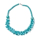 Dyed Synthetic Turquoise Arch Beaded Bib Necklaces NJEW-P279-01B-1