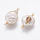Conectores de eslabones de perlas naturales PEAR-L027-07-3