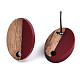 Opaque Resin & Walnut Wood Stud Earring Findings MAK-N032-004A-B02-3