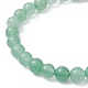 Braccialetti elasticizzati con perline rotonde naturali di avventurina verde BJEW-JB09727-05-4