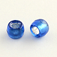 Imitation feuille d'argent en verre acrylique perles européennes MACR-Q155-M-2
