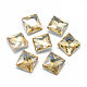 Cabochons en verre avec strass de dos avec point&nbsp;RGLA-T027-8x8mm-09-1