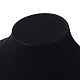ベルベットで覆われたプラスチックの胸像ネックレスディスプレイスタンド  ブラック  18x19x17cm NDIS-L006-01B-3