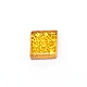 キラキラガラスカボション  モザイクタイル  家の装飾やdiyの工芸品  正方形  ゴールド  10x10x4mm X-GLAA-WH0018-91I-1