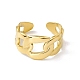 Ion Plating(IP) 304 Stainless Steel Curb Chain Shape Open Cuff Ring for Women RJEW-E053-02G-2