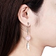 Natural Rose Quartz Beads Dangle Ear Studs EJEW-JE03991-05-3
