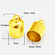 真鍮製コードエンドパーツ  ゴールドカラー  10.5x7mm  穴：1mm KK-D220-G-1