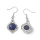 Boucles d'oreilles pendantes vase lapis lazuli naturel EJEW-A092-01P-05-3