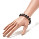 Natural Lava Rock Stretch Bracelet with Crystal Rhinestone Beads BJEW-JB08191-01-3