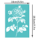 Olycraft 2 pièces 5.5x7.7 pouces pivoine auto-adhésif sérigraphie pochoir fleur sérigraphie pochoir plante réutilisable maille pochoirs transfert pour bricolage t-shirt tissu peinture DIY-WH0337-073-2