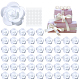 Chgcraft ミニフォームアーティフィシャルローズ  0.25mmのプラスチックステッカー付き  手作り DIY 結婚式の家の装飾アクセサリー用  ホワイト  フォーム人工バラ: 24x29x21mm  100個;ステッカー: 1.6x0.15cm  100pc KY-CA0001-49-1