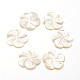 Flor en flor de ciruelo cabuchones de concha blanca SSHEL-I013-28-1