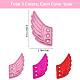 GORGECRAFT 3 Pairs Shoe Wings Accessory Shoes Decorations Lace in Wings Angel Red Fabric Lace Decoration Charm for DIY Shoes Craft Skates Sneakers Running Shoes DIY-GF0003-64B-2