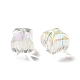 Perles acryliques irisées arc-en-ciel à placage uv bicolore TACR-D010-04G-2