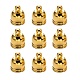 真鍮製コードエンドパーツ  ゴールドカラー  10x8mm  穴：1mm X-KK-D217-10x8-G-1
