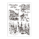 GLOBLELAND Cityscape Town Streetscape Clear Stamps for DIY Scrapbooking City Landscape Silicone Clear Stamp Seals Transparent Stamps for Cards Making Journal Decoration DIY-WH0448-0355-8