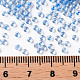 11/0グレードの透明なガラスシードビーズ  内側の色  ドジャーブルー  2.3x1.5mm  穴：1mm  約5300個/50g X-SEED-N001-D-216-3