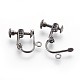 Accessoires de boucle d'oreille clips à vis en laiton plaqué avec pince spirale KK-P169-01B-2