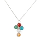 Natural & Synthetic Mixed Gemstone Cross Jewelry Set SJEW-JS01284-02-6